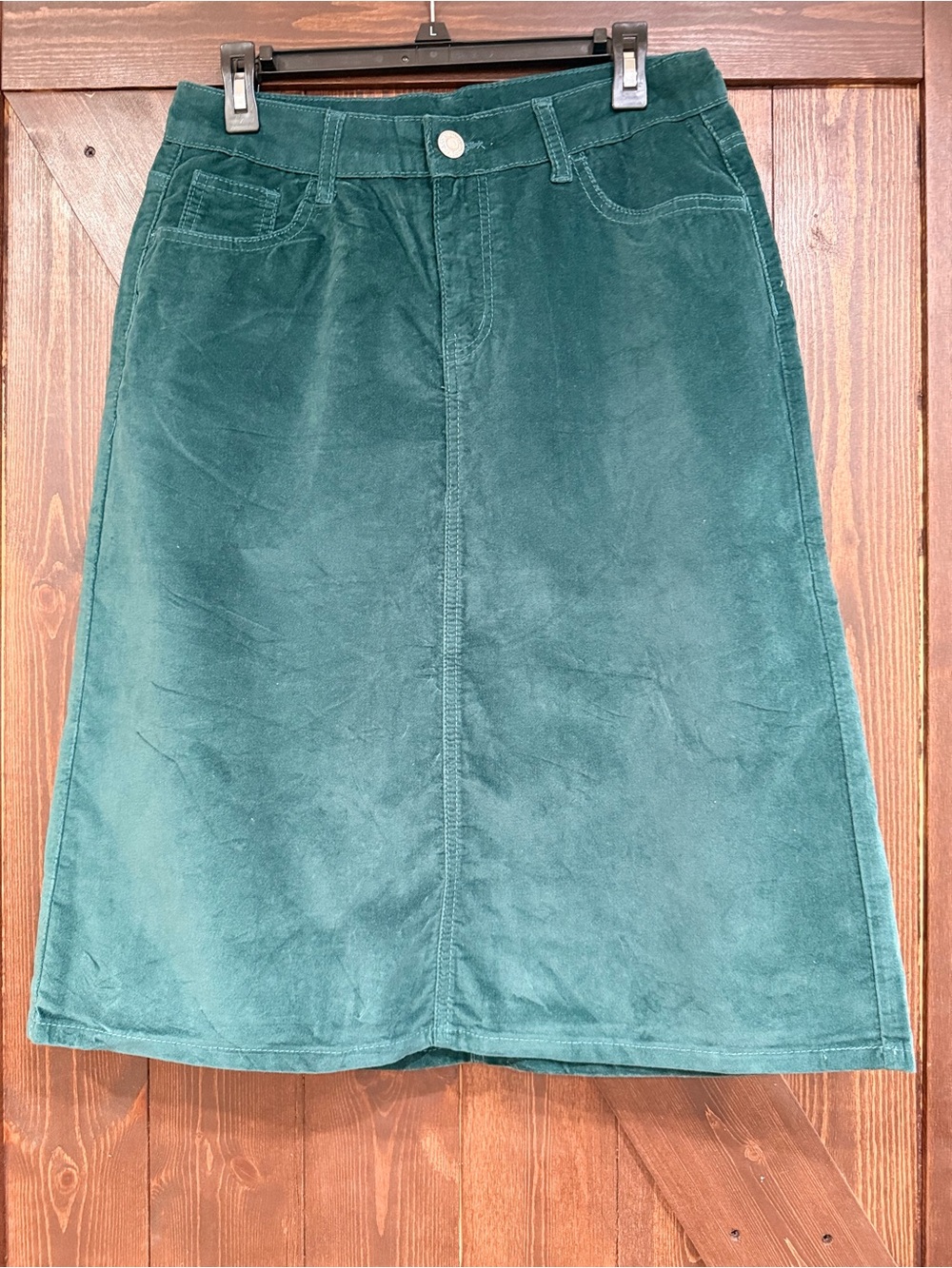 Be Girl Women’s Green Corduroy A-Line Skirt